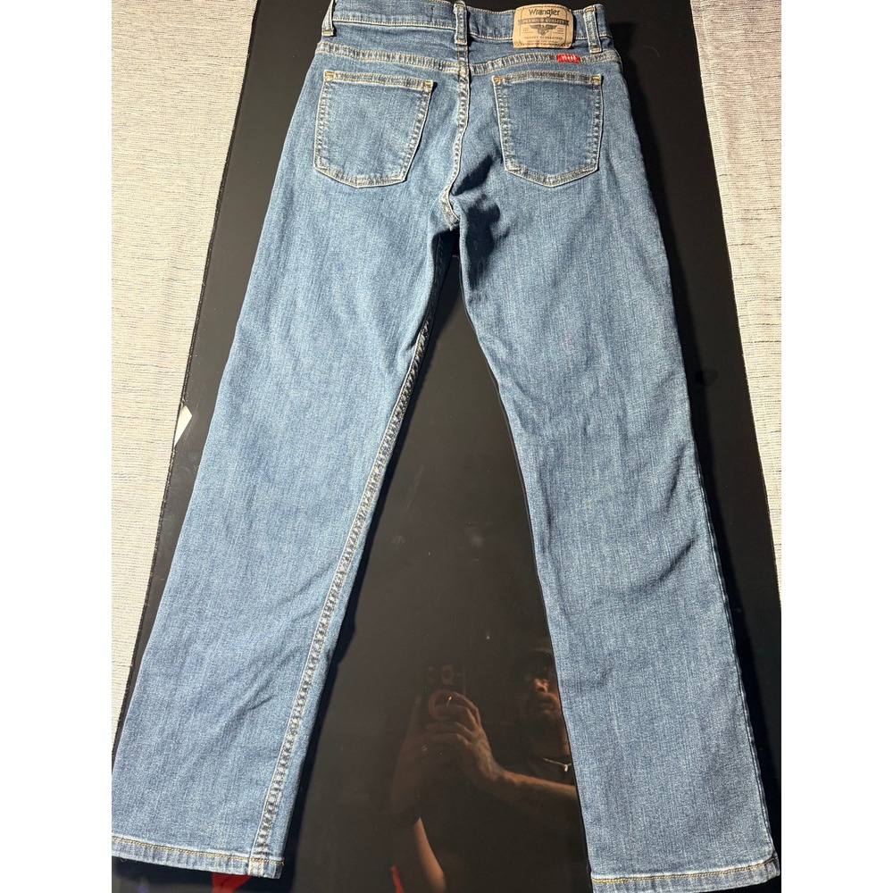 Wrangler Boys Classic Straight Jeans Medium Wash Adjustable Waist Size 14 Slim - Picture 2 of 8